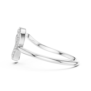 Anillo Clásico de Diamante Cultivado en Laboratorio con un Solo Pétalo, en Oro Blanco Sólido de 18 Quilates con Baño de Rodio, para Compromiso, San Valentín o Uso Diario, para Mujer - Product Image 4