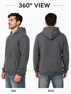 Men's Heavyweight <b>Zip</b> <b>Up</b> <b>Hoodie</b> French Terry Cotton Custom Full <b>Zip</b> <b>Hoodie</b> Oversized Blank OEM Manufacturer - Product Image 2