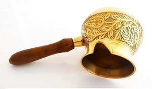 Taza de café turca con asa, cezve, ibrik, cobre, latón, acero inoxidable, tradicional, árabe, griega, otomana, hecha a mano, grabada, vintage, mo - Product Image 2