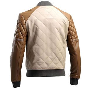 Fashionable Trend High Street Solid Color <b>Men's</b> <b>Leather</b> <b>Jacket</b> Casual Waterproof Breathable Winter Customizable Logo Designer - Product Image 2