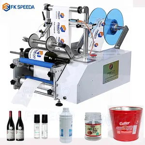 Round Jar Label Applicator Machine Semi-automatic Wine Bottle Labeling Machine Small Automatic Round Bottle Labeling Machine