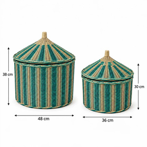 Un look bio chaleureux qui rehausse instantanément l'ambiance dans n'importe quelle pièce. Panier de cirque en rotin naturel, adapté aux enfants. - Product Image 3
