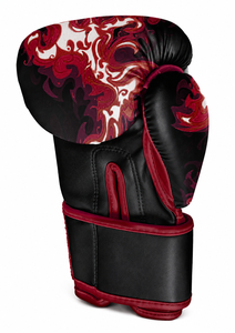 Guantes de Boxeo Negros Premium IBERIA con Estampado de Calavera y Llamas Rojas, Guantes de Entrenamiento de Cuero PU, Logotipo Personalizado, Venta al Por Mayor OEM - Product Image 3
