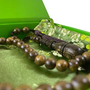 Natural Agarwood Misbah Prayer Beads 6mm 33 Beads Handmade NOMI633 - Product Image 2