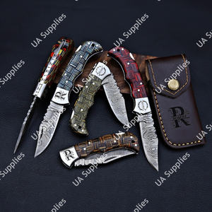 Couteau de poche pliant en acier Damas ultra-affûté, design unique fait main, qualité supérieure, EDC, survie, chasse, camping, tactique, OBM, OEM - Product Image 4