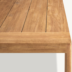Mesa de comedor rectangular para exteriores de madera de teca - Diseño moderno, duradero, con acabado suave y resistente. - Product Image 2