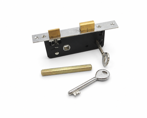 Kit de serrure à mortaise en acier avec insert en laiton finition noire et clés pour entrée résidentielle – Vente en gros - Product Image 4