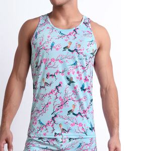 Débardeur d'été personnalisable pour hommes, respirant, extensible, à séchage rapide, sans manches, imprimé de couleurs vives pour un usage quotidien. - Product Image 2