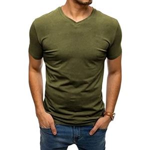 Camiseta de hombre con cuello en V de manga corta 100% algodón GSM Casual superventas precio barato camiseta de moda diseño personalizado - Product Image 3