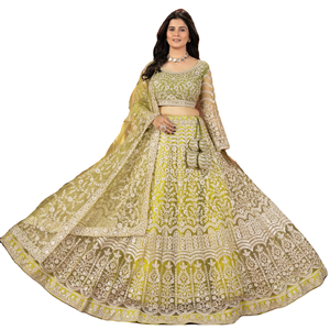 ชุดเลเฮนกา โจลี/ซัลวาร์ คามีซ งานปักลายแบบอินเดียดั้งเดิม สำหรับงานปาร์ตี้ แห้งเร็ว ทรงหลวม ใส่ได้ทุกโอกาส - Product Image 1