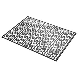 Tappeto da esterno riciclato in pile riciclato 9x12 pollici bianco e nero per sala da pranzo con borsa per camper e campeggio - Product Image 1