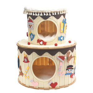 Lit <span class=keywords><strong>de</strong></span> grotte <span class=keywords><strong>de</strong></span> chat en feutre fait à la main <span class=keywords><strong>de</strong></span> luxe <span class=keywords><strong>maison</strong></span> dure pour animaux <span class=keywords><strong>de</strong></span> compagnie pour une utilisation intérieure Double couche chaud respirant cachette <span class=keywords><strong>de</strong></span> chat - Product Image 1