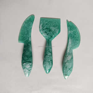 Elegante cuchillo de queso con textura de mármol verde pálido, cuchillos de resina de diseñador fantástico para restaurante y uso doméstico - Product Image 4