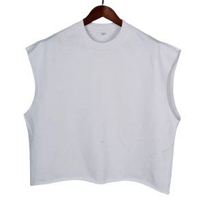 Camiseta sin mangas para hombre con cuello redondo, estilo dolman, holgada, con logo personalizado, color liso, para streetwear y gimnasio - Product Image 3