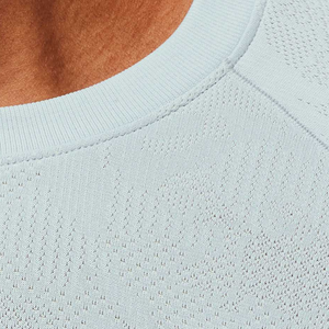 <b>Mens</b> Slim Fit Seamless Long Sleeve T-<b>Shirt</b> <b>Blue</b> Compression Gym Workout Athletic Performance Top - Product Image 5