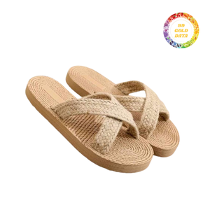 Elegant Water Hyacinth <b>Slippers</b> Lightweight Seagrass <b>Slippers</b> For Professional Resort And Spa Footwear Wholesale - Product Image 2