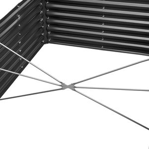 Fioriera Rialzata in Metallo Zincato per Esterni, Design a Fondo Aperto, 8 x 4 x 2 piedi, per Giardino, Vaso e Contenitore per Fiori - Product Image 6