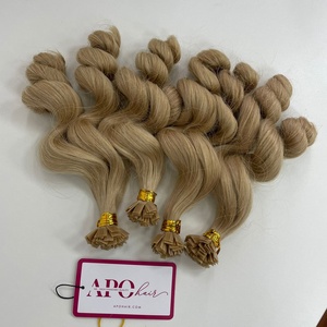 Extensions de cheveux humains vierges vietnamiennes 16 pouces pré-collées corps droit ondulé v-tip Remy luxe A +++ 9C couleur - Product Image 6