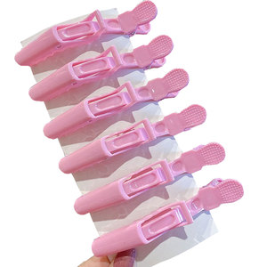 Pinces crocodiles roses antidérapantes personnalisables avec logo pour cheveux épais, idéales pour le coiffage et le sectionnement – Vente en gros à prix abordable FOB - Product Image 1
