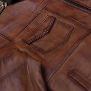 Veste en cuir décontractée pour homme, automne-hiver, fermeture éclair, manches longues, veste en cuir tendance pour homme, dernières vestes - Product Image 5