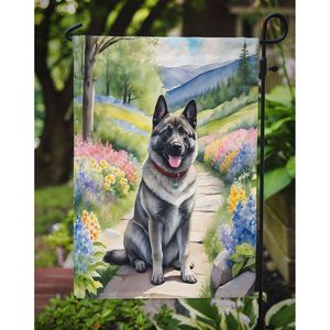 Norvégien Elkhound Printemps Chemin Jardin Drapeau Multicolore Boîte Aux Lettres Décoratif Cour Bannière pour Patio Oeuvre Fleur Lits Petite Taille - Product Image 3