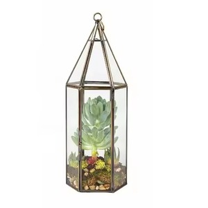 Creative Metal Terrarium Glass Plant Holder Elegant Indoor Garden Display Box Home Decor - Product Image 1