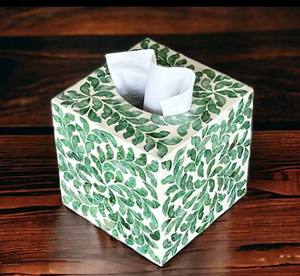 กล่องใส่กระดาษทิชชูลายดอกไม้ฝังกระดูกดีไซน์หรู สำหรับตกแต่งห้องนอน ห้องน้ำ และโต๊ะ - Product Image 6