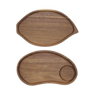 Plateau de service tendance en bois pour chips et trempettes, élégant plateau à collation en bois d'acacia avec bol séparé pour les trempettes, dernière nouveauté - Product Image 4