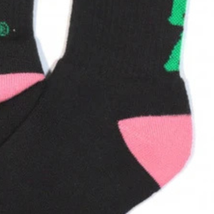 1908 <b>Black</b> Pink Green Crew <b>Socks</b> <b>Women</b> Striped Athletic Fashion <b>Socks</b> Soft Comfortable Casual Sports Hosiery Collegiate - Product Image 2