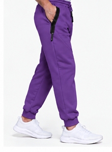Pantalones Deportivos Morados para Hombre, Cintura Elástica con Cordón, Estilo Casual, Bolsillos Laterales, Transpirables, Peso Medio, para Otoño - Product Image 4