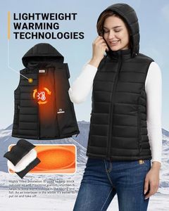 <b>Women's</b> <b>Black</b> Lightweight Packable Puffer Vest Hooded Travel <b>Waistcoat</b> Casual Outdoor Bodywarmer Insulated Factory Direct OEM - Product Image 4