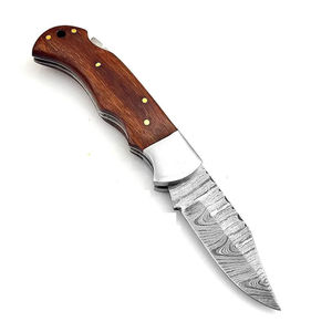 Couteau pliant Damas avec manche au design moderne et lame en acier multicouche, couteau de poche pliant Damas - Product Image 4