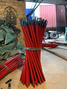 GMEX JSC. Manche de balai et pelle à poussière classiques de 120 cm en bois rouge 100 % naturel, écologiques et durables, personnalisables, multi-usages pour la maison - Product Image 3