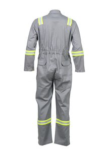 Overol de Trabajo Gris para Hombre con Franjas Reflectantes, Manga Larga, Uniforme - Product Image 5