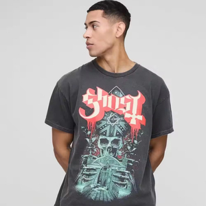 Camiseta Oversize para Hombre, Ajuste Holgado, Hombros Caídos, Algodón Pesado, Estilo Urbano, Moda Streetwear - Product Image 1