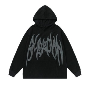 Sweat-shirt à capuche premium pour homme, imprimé en relief, coupe décontractée à épaules tombantes, en mélange de coton, style streetwear - Product Image 2