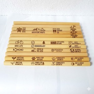 Wholesale Eco Friendly Recyclable Bamboo Straws Reusable BPA Free Natural Drinking Straws Bulk Supplier Custom Logo Set <b>Brush</b> - Product Image 5