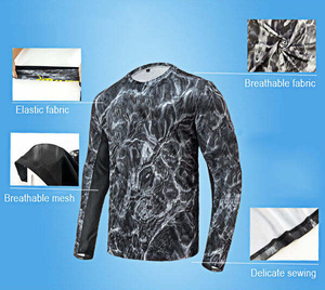 เสื้อตกปลาสำหรับการผจญภัยกลางแจ้ง เสื้อผ้าตกปลาแบบกำหนดเอง ชุดกีฬาประสิทธิภาพสูง ขายส่ง ผู้ผลิต ผู้จัดจำหน่าย OEM - Product Image 3