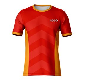 เสื้อยืดวิ่งออกกำลังกายสำหรับผู้ชาย แขนสั้น โพลีเอสเตอร์ 100% ลำลอง ดีไซน์หน้าเสื้อแบบเรียบ พร้อมโลโก้แบบซับลิเมชั่นตามสั่ง - Product Image 2