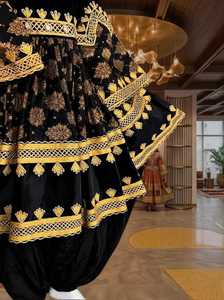 Vestido Afgano Negro Bordado a Mano para Mujer, Vestidos de Boda Étnicos Tribales con Corte en A hasta la Rodilla, Elegantes Vestidos Kuchi Afganos para Mujer - Product Image 3