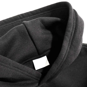 Sudadera con Capucha para Hombre, Negra, Corte Regular, con Logotipo Blanco Estampado, Estilo Casual Urbano, de Felpa de Algodón, con Bolsillo Frontal, para Invierno - Product Image 4