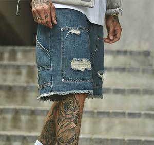 Pantalones Cortos de Mezclilla Personalizados para Hombre, Diseño de Moda Urbana, Casuales - Product Image 3