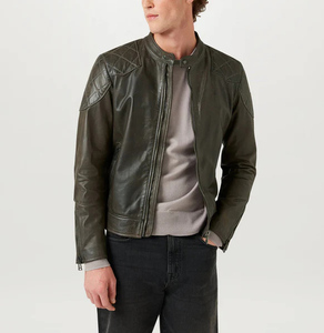 Chaqueta de Cuero Genuino de Vaca de Alta Calidad al por Mayor, Diseño Personalizado, Ecológica, con Capucha y Cierre de Cremallera para Hombre - Product Image 4