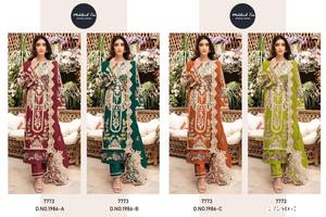 Colección Premium de Algodón Cambric con Bordado Intenso, Traje Largo Semi-Cosido (Salwar y Dupatta), Proveedor de la India - Product Image 6