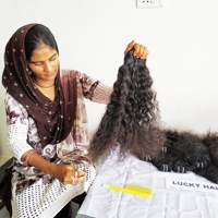 Lots de Cheveux Humains Bouclés Ondulés Indiens Premium, Vierge Remy, Noir Naturel, Boucles Profondes, Doux, Volumineux, Pointes Épaisses, 100g