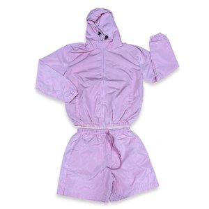 Conjuntos de sudaderas con capucha y pantalones cortos de nailon ligero para hombre con logotipo personalizado al por mayor, ropa deportiva informal a prueba de viento, chándal de entrenamiento. - Product Image 1