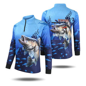Camiseta de Pesca de Manga Larga para Hombre OEM ODM con Cierre de 1/4, Protección UV UPF 50+, Estampado de Peces por Sublimación, Secado Rápido, Jersey de Alto Rendimiento - Product Image 2