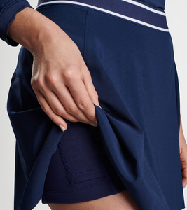 Jupe courte plissée bleu marine pour femme, taille élastique, style sportif, couleur unie, respirante, toutes saisons - Product Image 5
