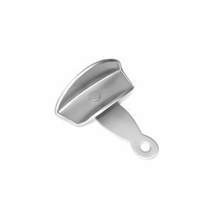 Plateaux d'empreinte dentaire perforés, manuels, réutilisables, pour prothèse, en acier inoxydable et silicone, pour mâchoire inférieure, taille moyenne, de base, haute qualité, pour osseux - Product Image 1