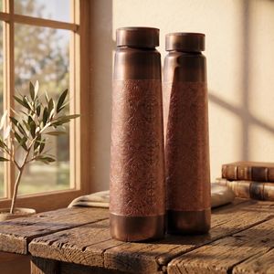 Factory Supply Large Eco-Friendly Hammered Ayurvedic Pure Copper Water <b>Bottle</b> for Drinking Traditional Drink <b>Flask</b> For Home - Product Image 5